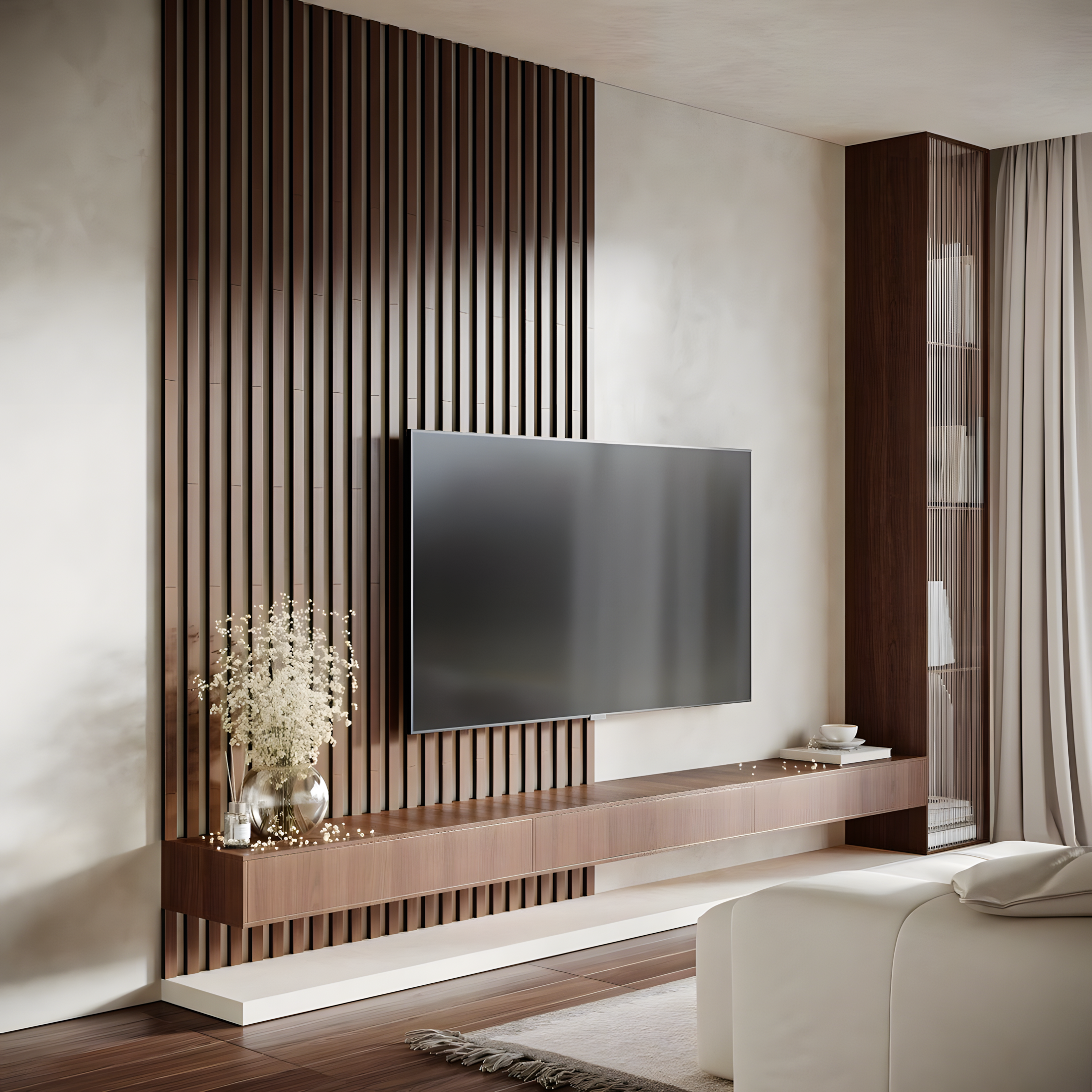 Modern TV Unit Design : A Fusion Of Wood And Technology | Material Depot