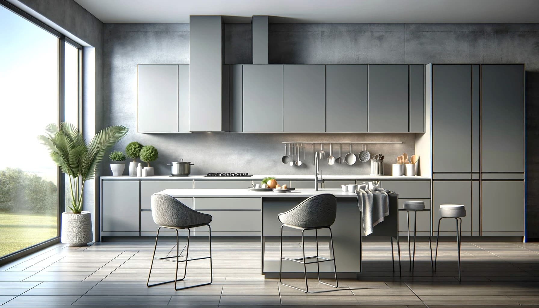 Modern Gray-Toned Kitchen with Clean Aesthetics and Urban Feel | Material Depot