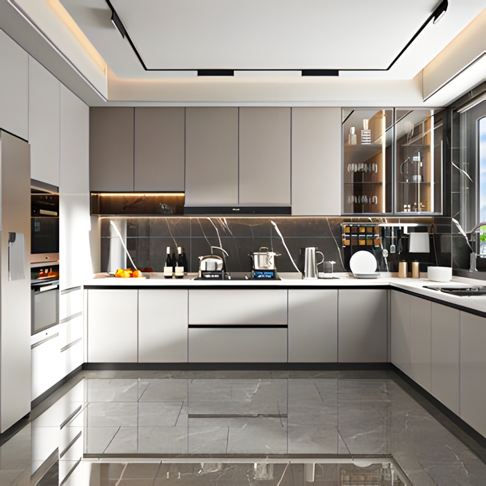 Modern Kitchen with Sleek Design and Marble Accents | Material Depot