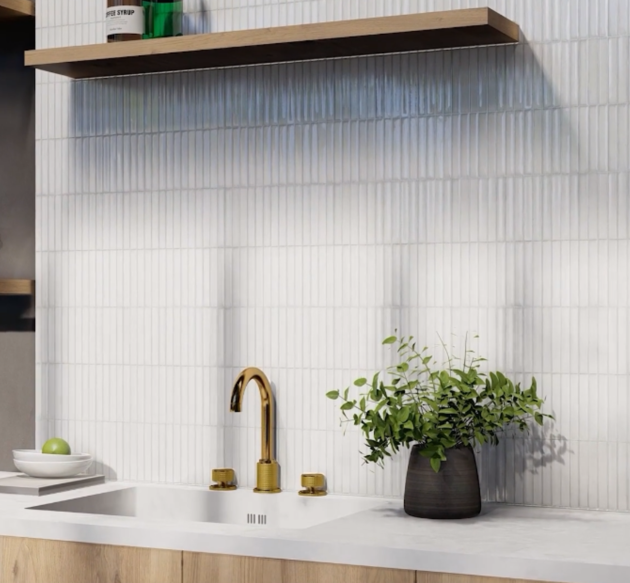 Modern Kitchen with White Subway Tiles | Material Depot