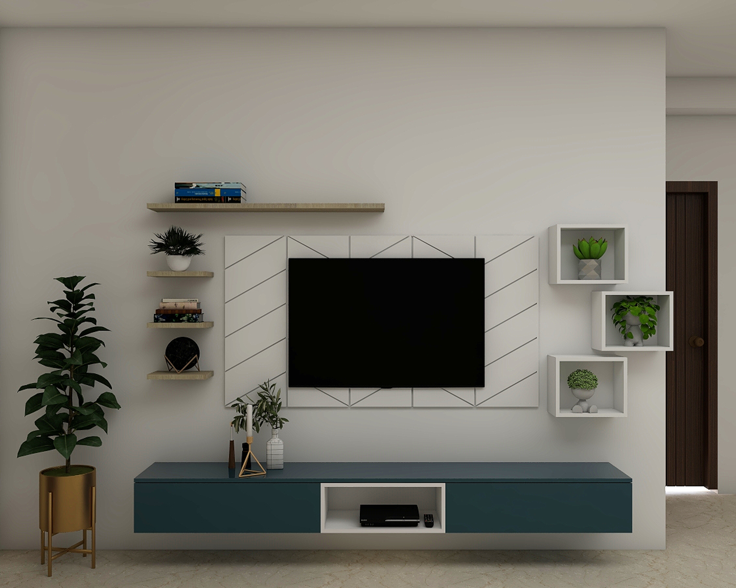 Modern Spacious TV Unit Design.