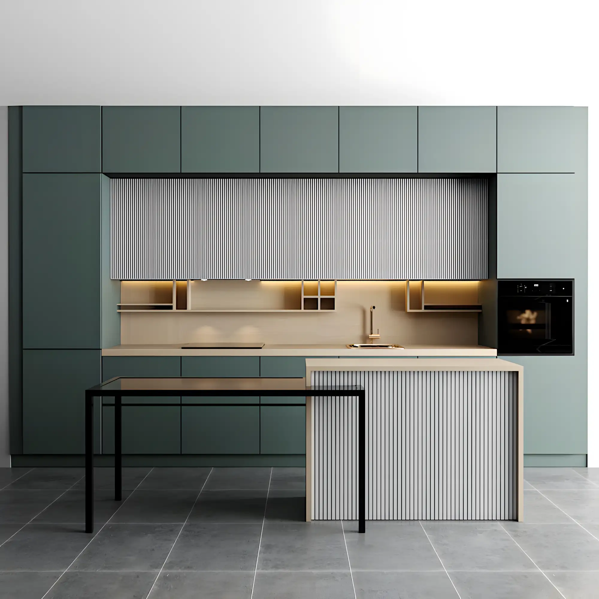 Modern Minimalist Kitchen with Fluted Details | Material Depot