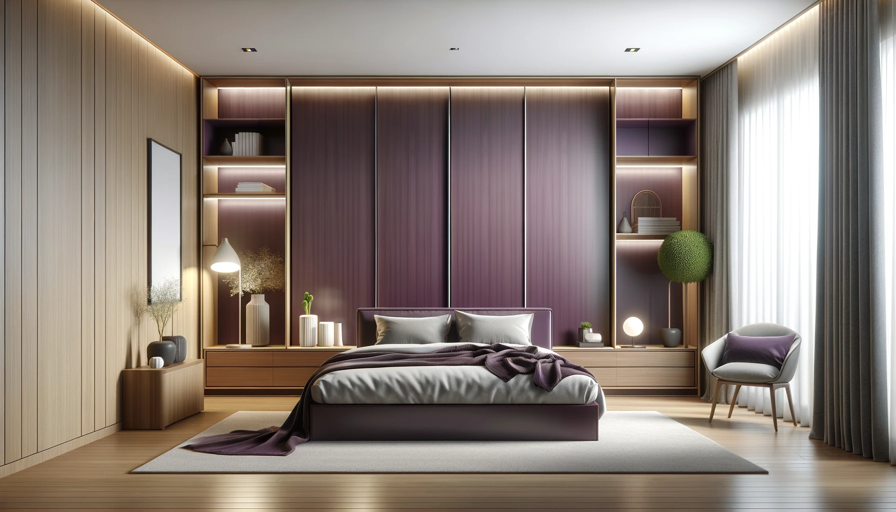 Plush Modern Bedroom with Rich Tones and Luxurious Textures | Material Depot