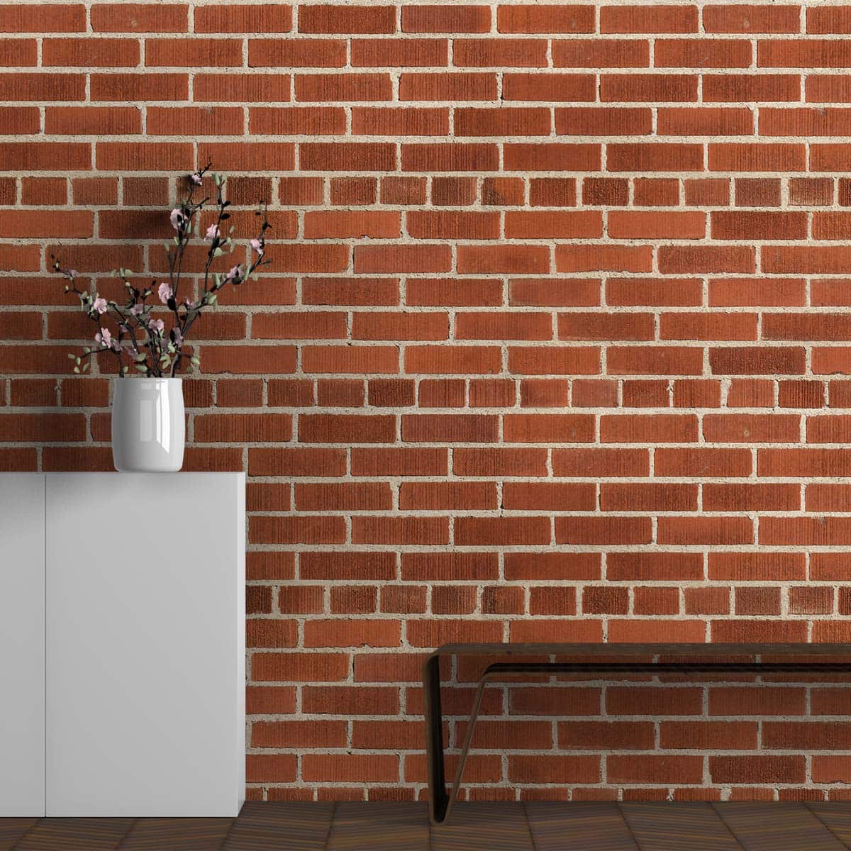 A close-up of a 3D Exposed Red Brick Look Wallpapers 19.6 Inches(W) x 420 Inches(H) Atarangi Series 3D Patterned - 57 Sq. Ft. with a finish available at Material Depot in Bangalore