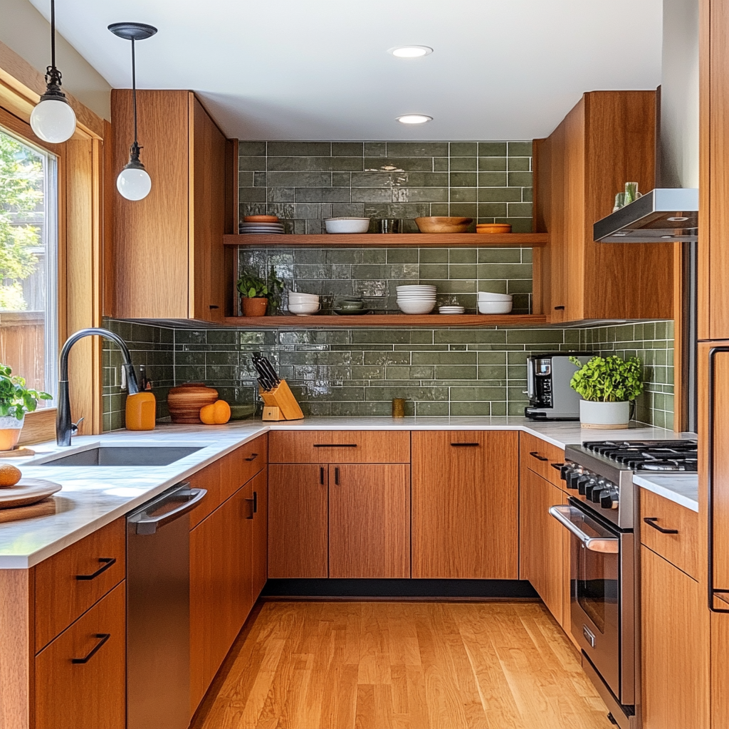 Retro Revival: A Mid-Century Modern Kitchen with Warmth and Charm | Material Depot