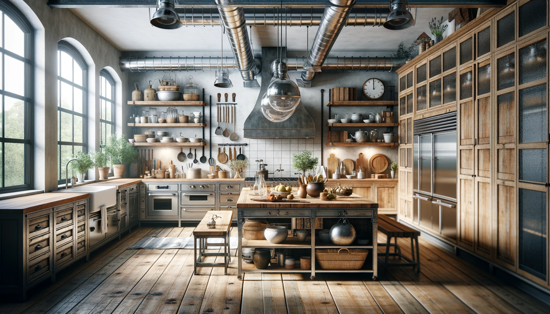 Rustic Kitchen with Industrial Flair and Artisanal Details | Material Depot