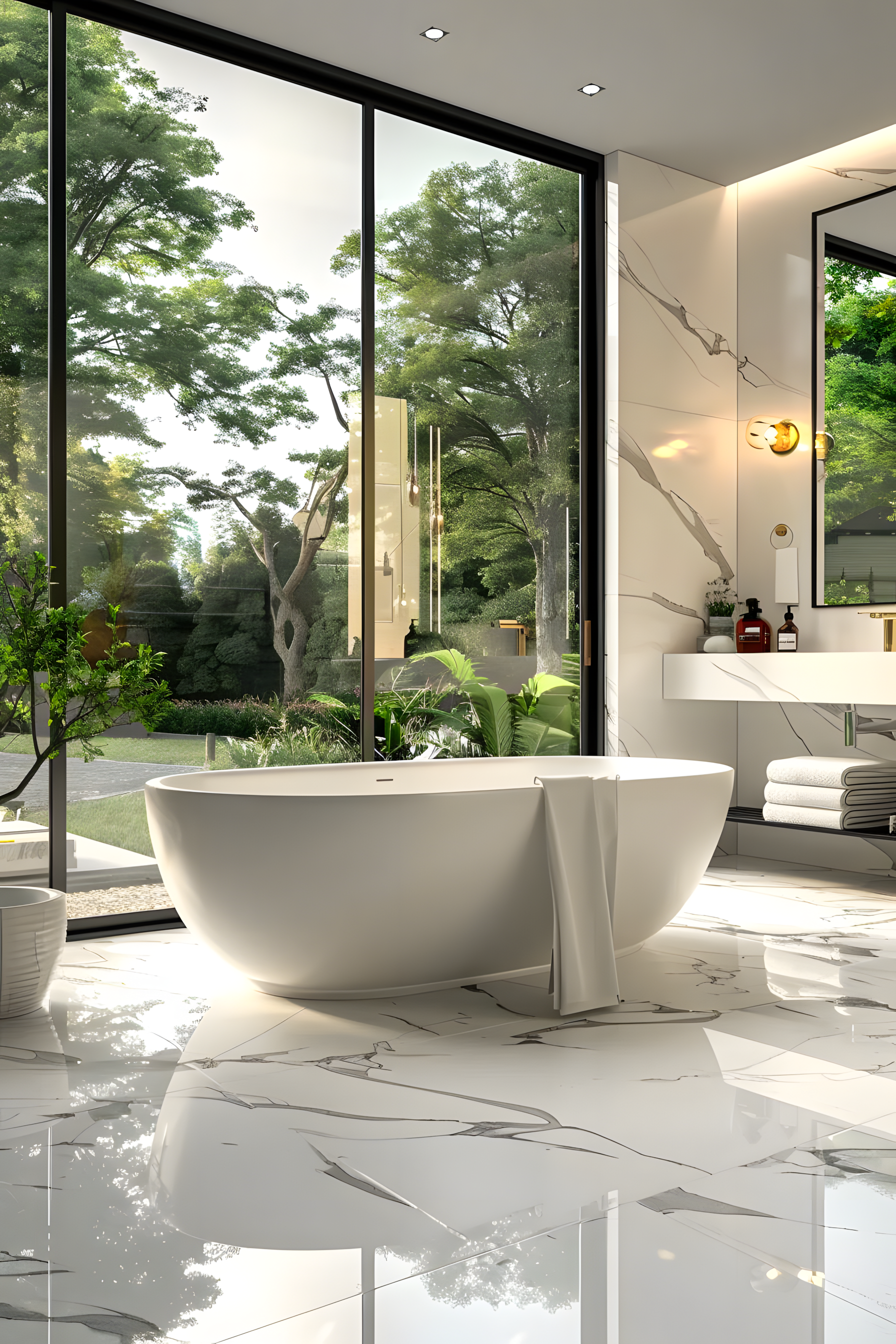 Serene Bathing Bliss: A Modern Oasis | Material Depot