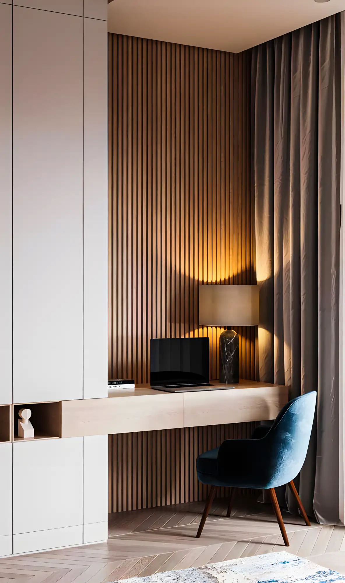 Sleek Laminate With Wooden Panels Study Room | Material Depot