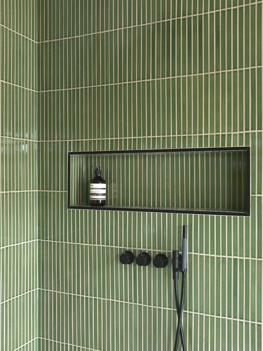 Sleek Vertical Green Tiles for a Minimalist Design | Material Depot