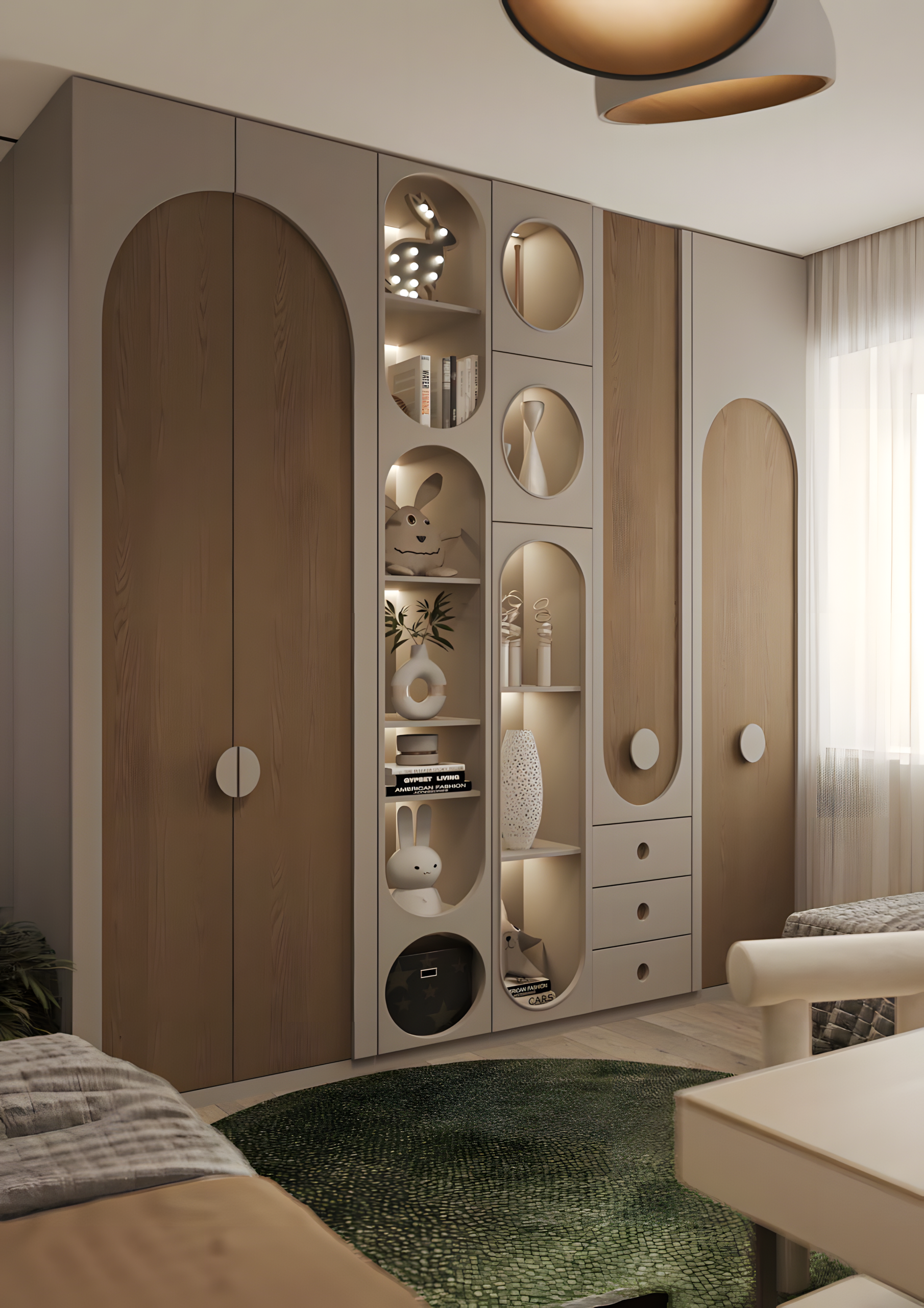 Soft Tones and Smooth Arches: A Contemporary Storage Solution | Material Depot