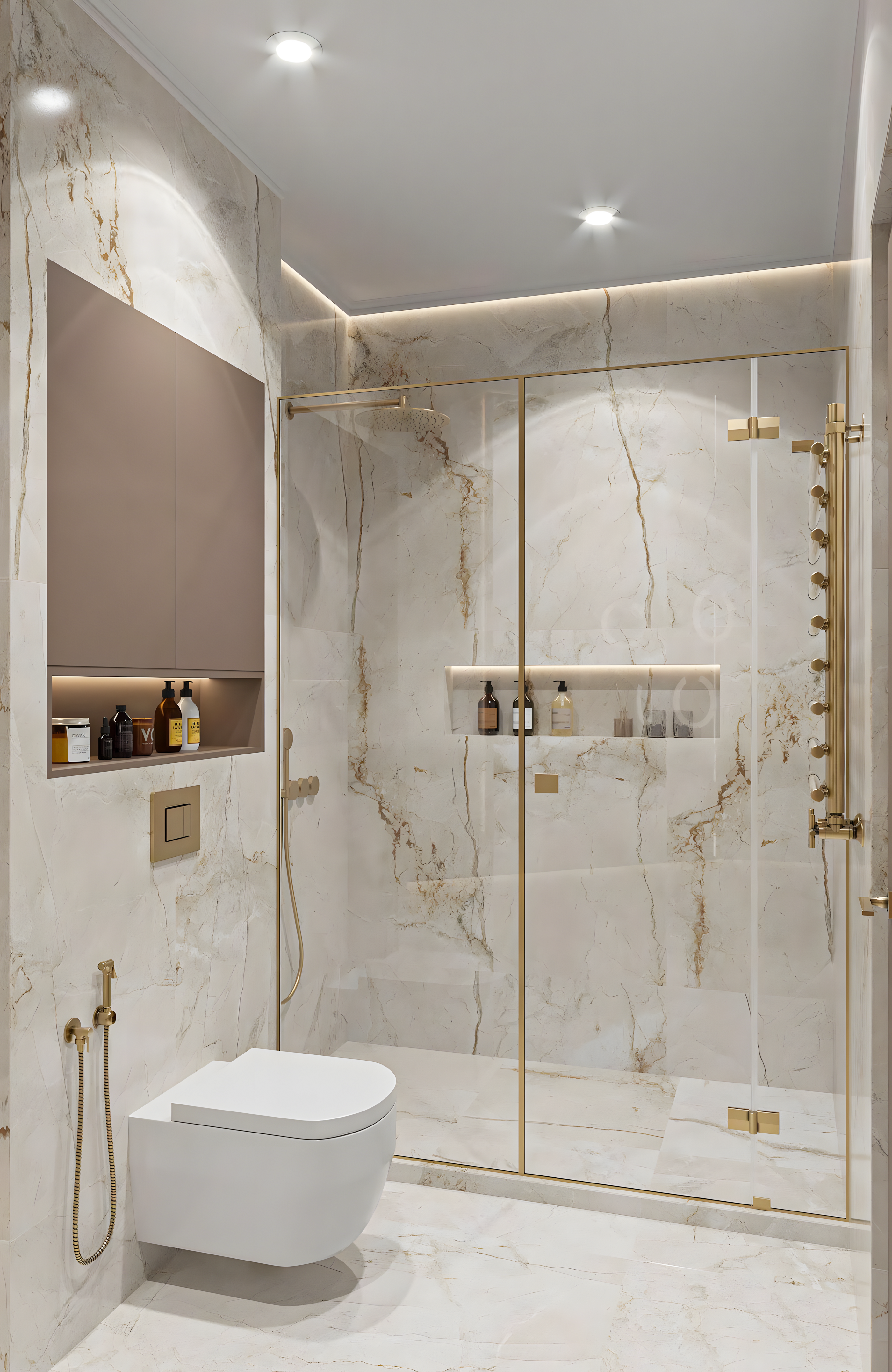 Sophisticated Bathroom with Gold Accents | Material Depot