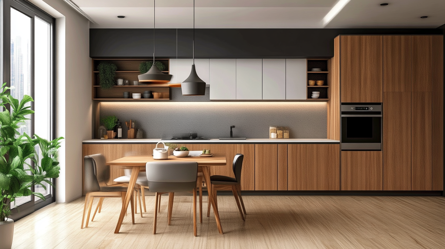 Sophisticated Urban Kitchen with Marble Backsplash and Neutral Toned Cabinetry | Material Depot