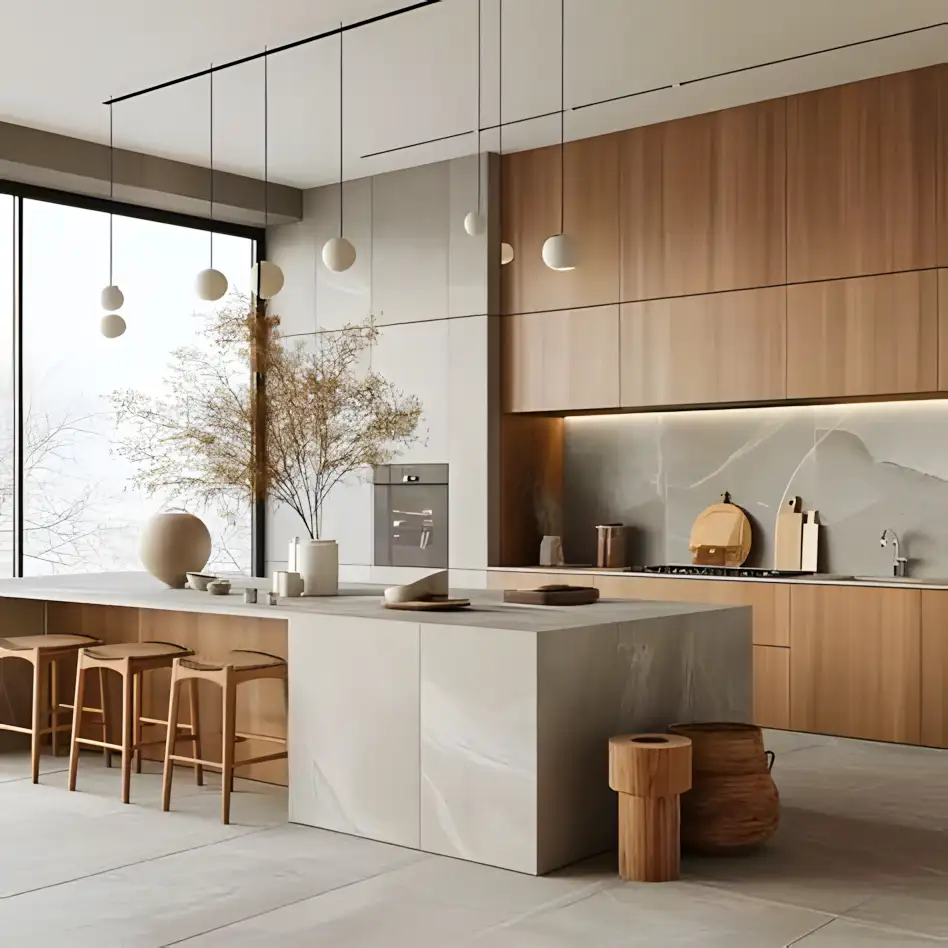 Spacious Kitchen With Wooden Cabinets | Material Depot