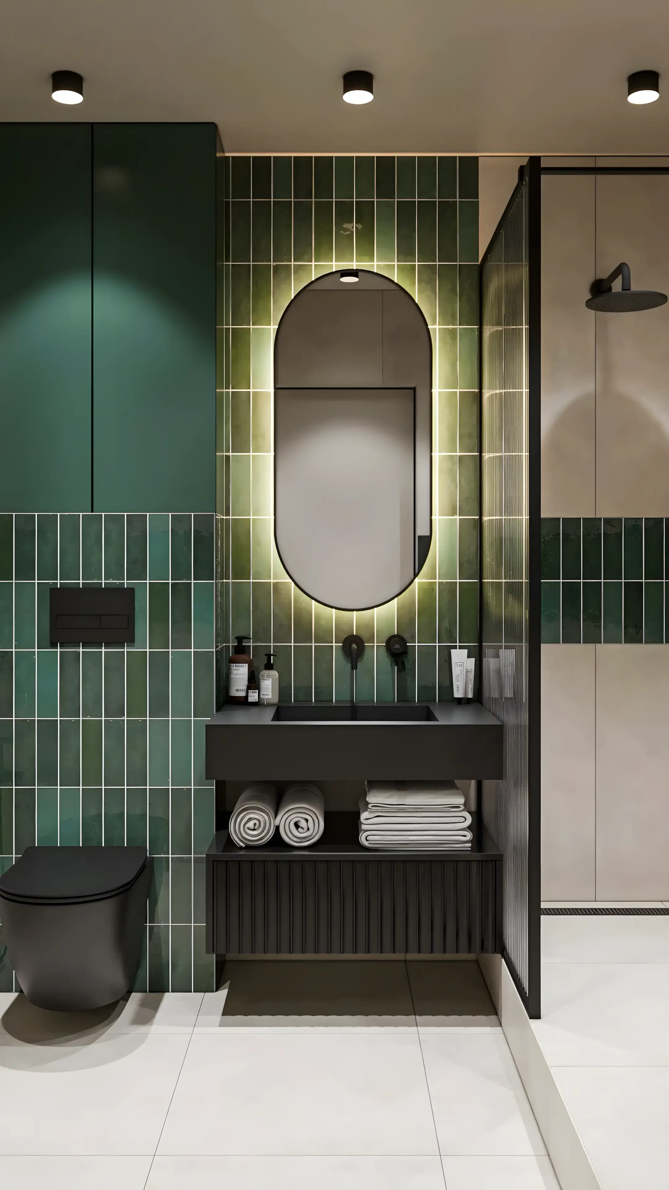 Vibrant Green and Gold Bathroom Design | Material Depot