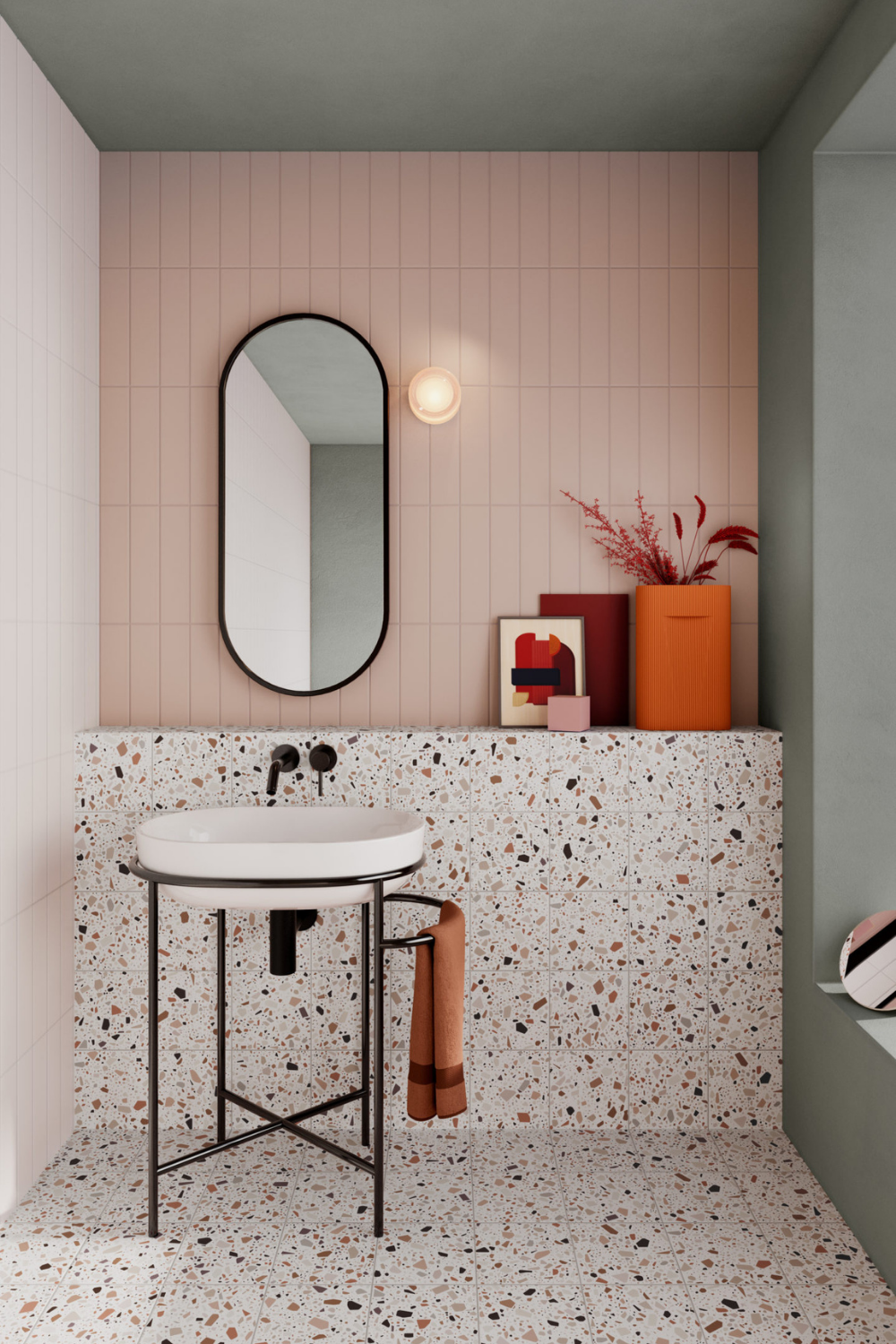 Stylish Vanity Corner with Oval Mirror | Material Depot