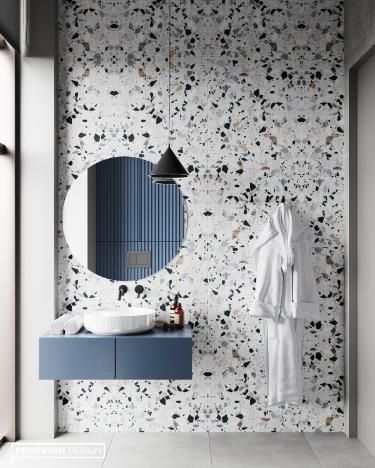 Terrazzo Charm: Contemporary Minimalist Bathroom | Material Depot