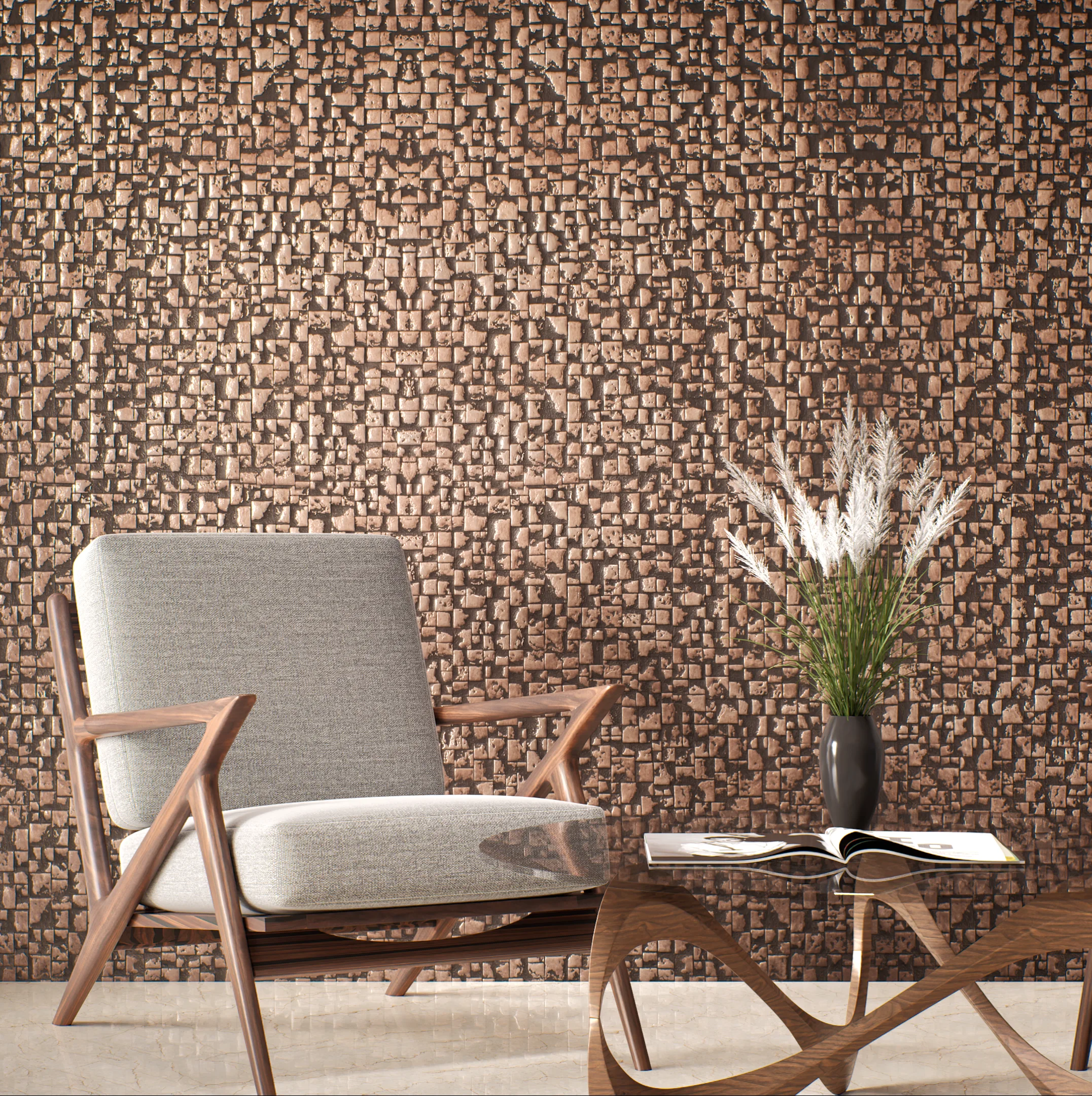 Textured Wall Panels with Metallic Accents | Material Depot