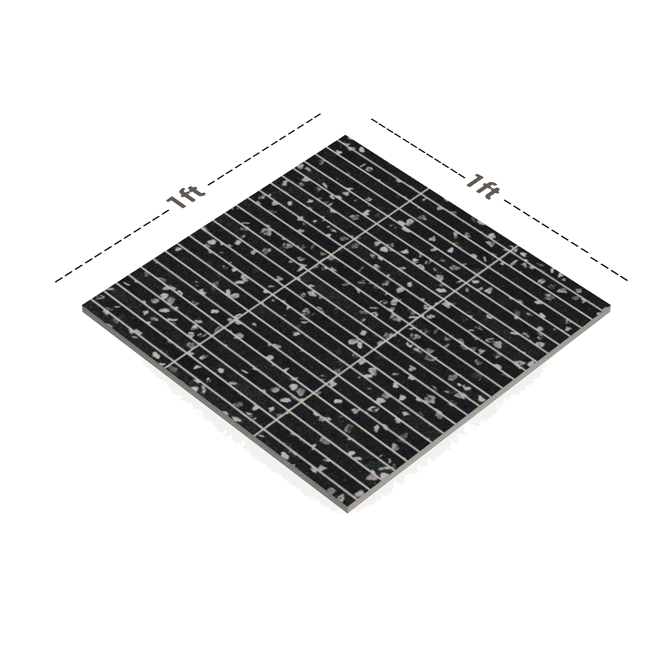 Dimension image of TL 00231 D Kitkat Black 300 mm x 300 mm Wall Tile - 9.5 mm | Material Depot