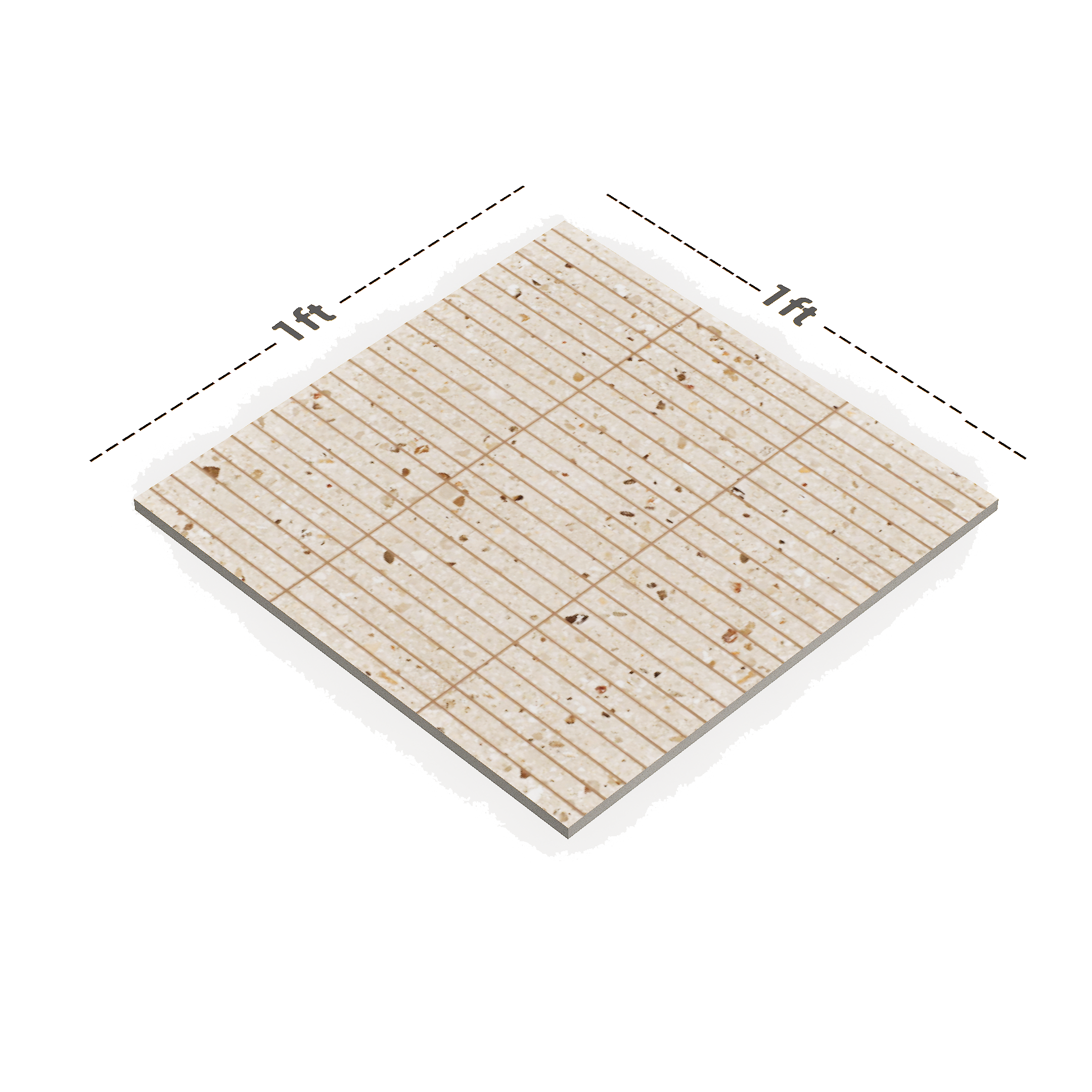 Dimension image of TL 00231 E Kitkat Beige 300 mm x 300 mm Wall Tile - 9.5 mm | Material Depot