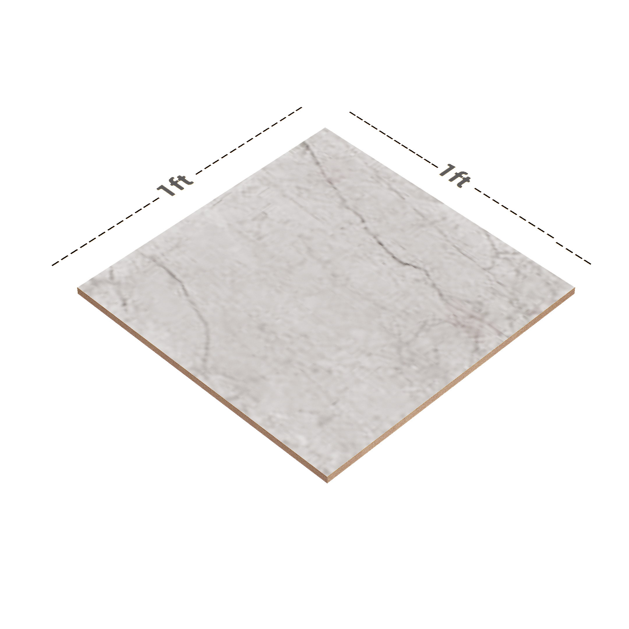 Dimension image of TL 01522 A Izar Gris 300 x 300 mm Ceramic Anti Skid Matte Finish Bathroom Floor Tile - 8 mm | Material Depot