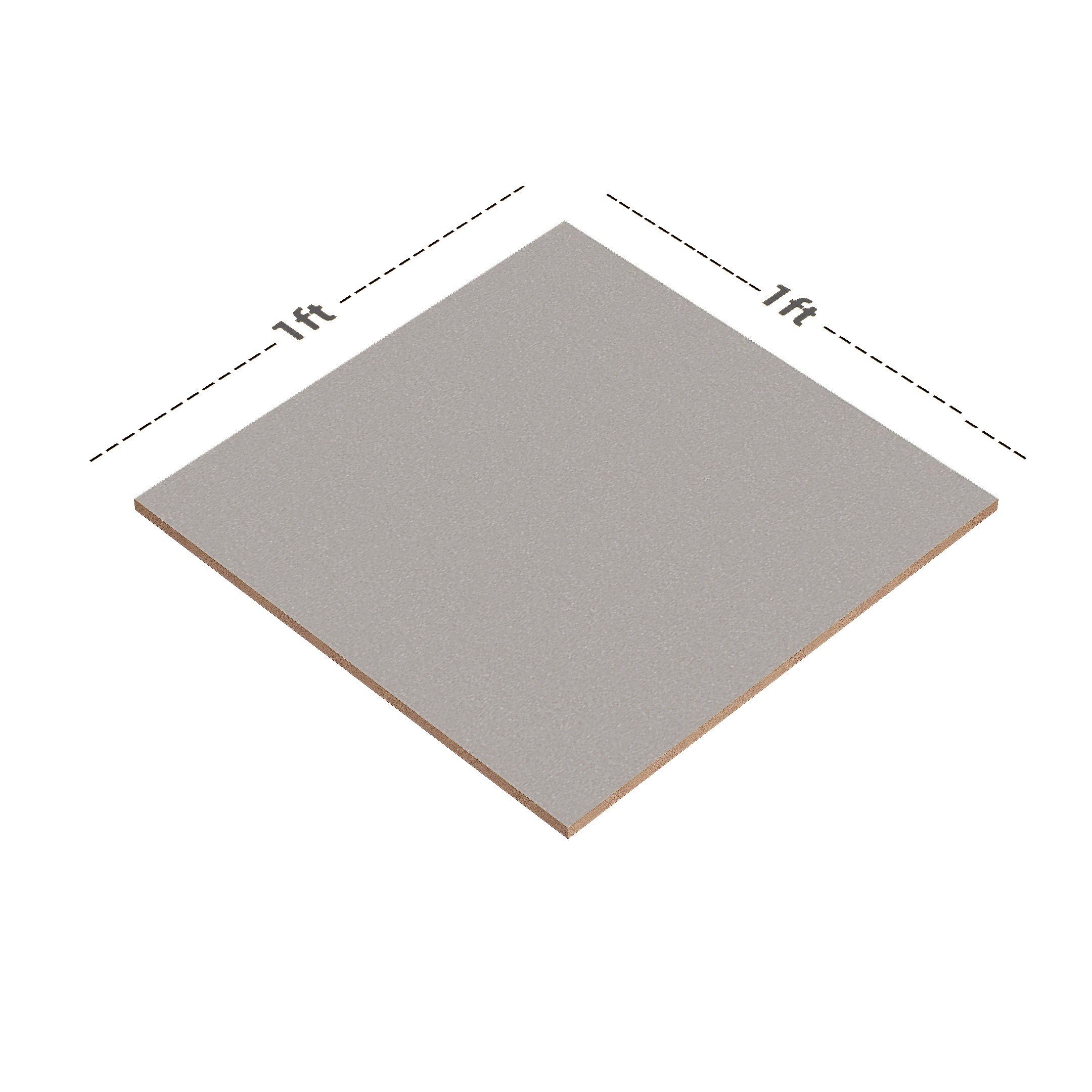 Dimension image of TL 01773 D Floor Leaden Grey 12 x 12 inch Matte Finish Ceramic Floor Tile - 7 mm | Material Depot