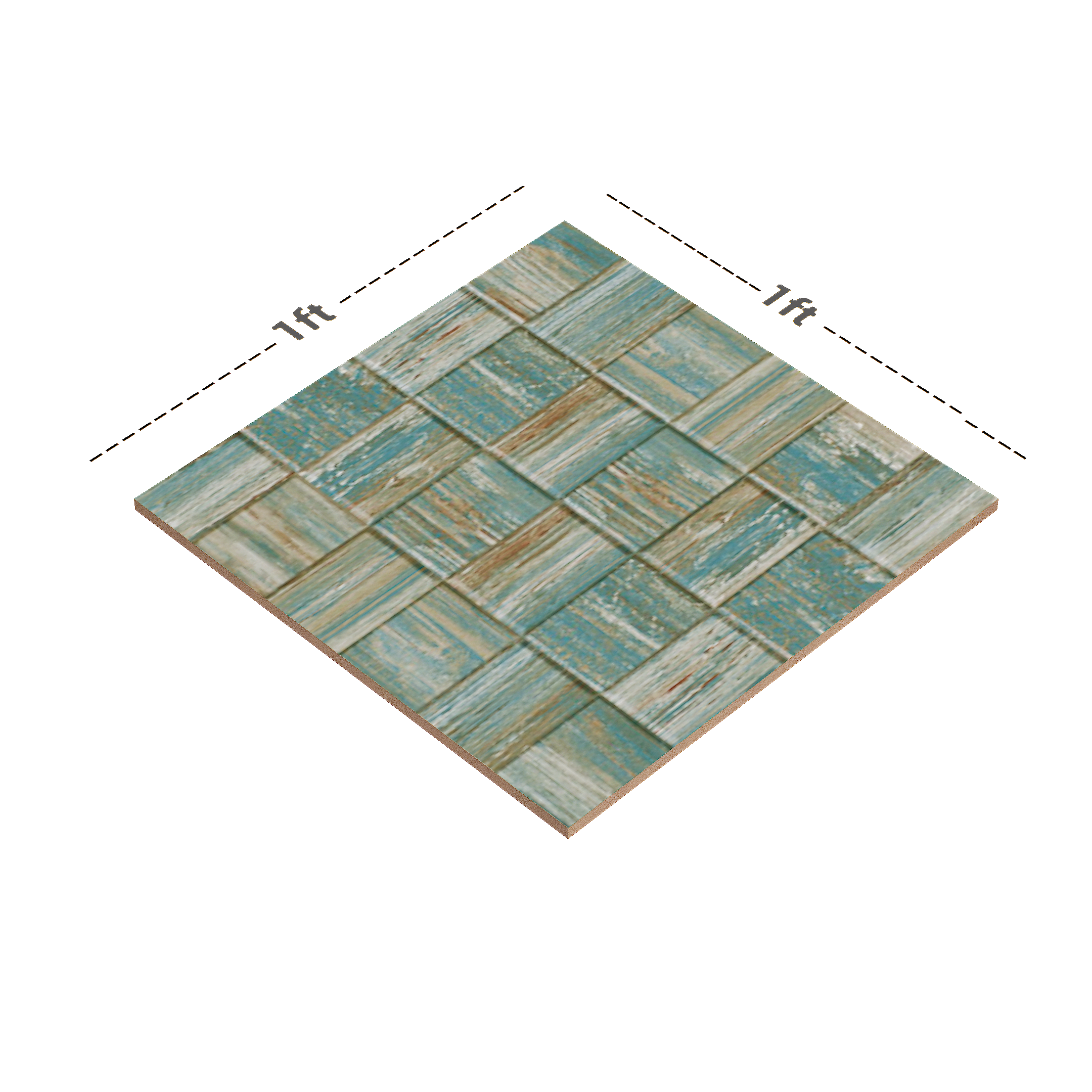 Dimension image of TL 01813 D Floor Air Force Blue Anti Skid 12 x 12 inch Matte Finish Ceramic Floor Tile - 7 mm | Material Depot