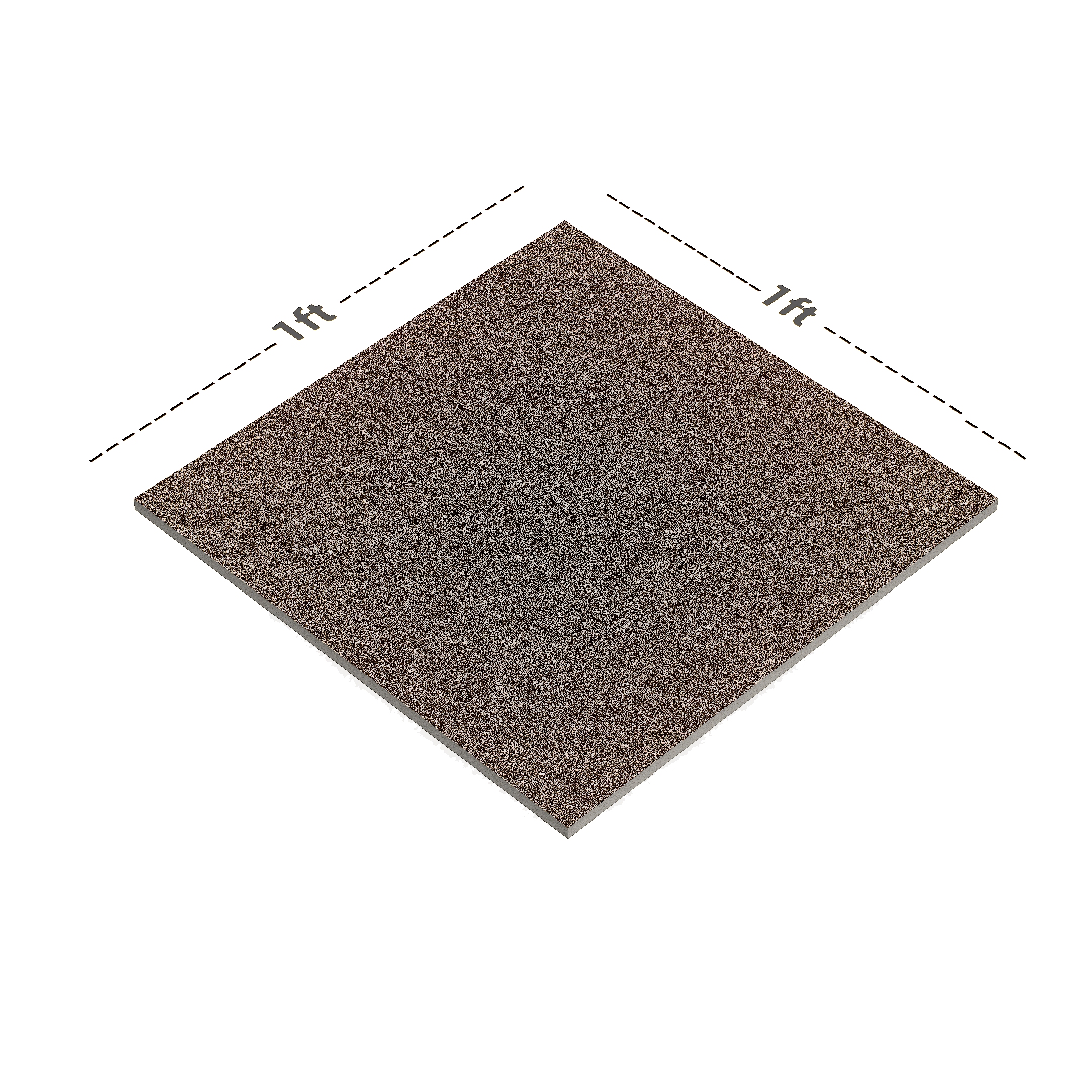 Dimension image of TL 01826 B Shade 1 Chocolate Brown 12 x 12 inch Matte Finish Parking Anti Skid Vitrified Floor Tile - 8 mm | Material Depot