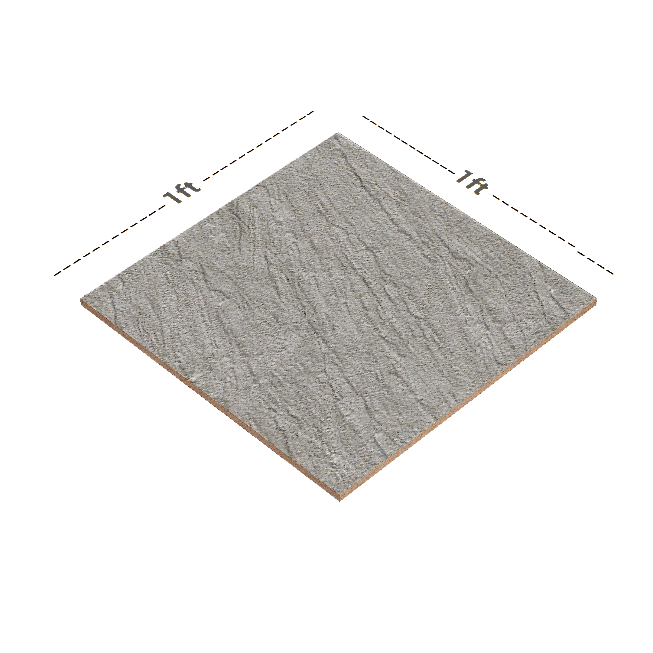 Dimension image of TL 01885 D Misty Grey 12 x 12 inch Matte Finish Anti Skid Ceramic Wall Tile - 6 mm | Material Depot