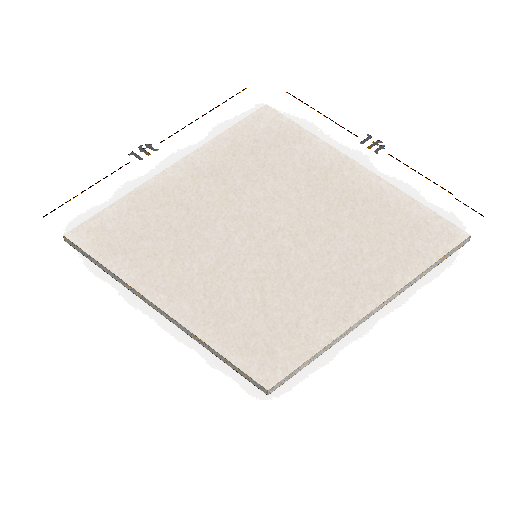 Dimension image of TL 02890 Beige 12 x 12 inch Matte Finish Parking Floor Vitrified Tile - 9 mm | Material Depot