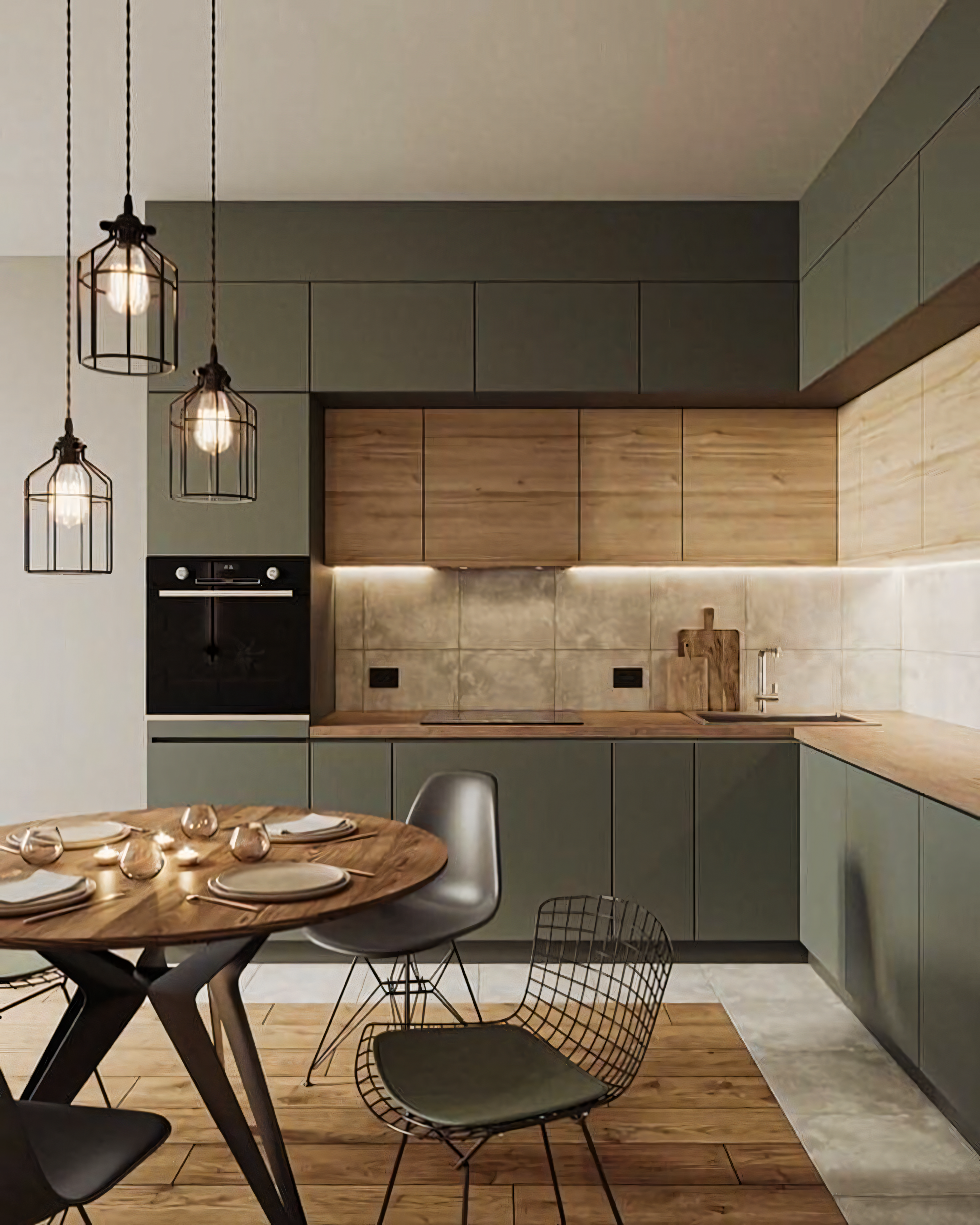 Traditional Kitchen with Light Wood and Matte Gray Finishes | Material Depot