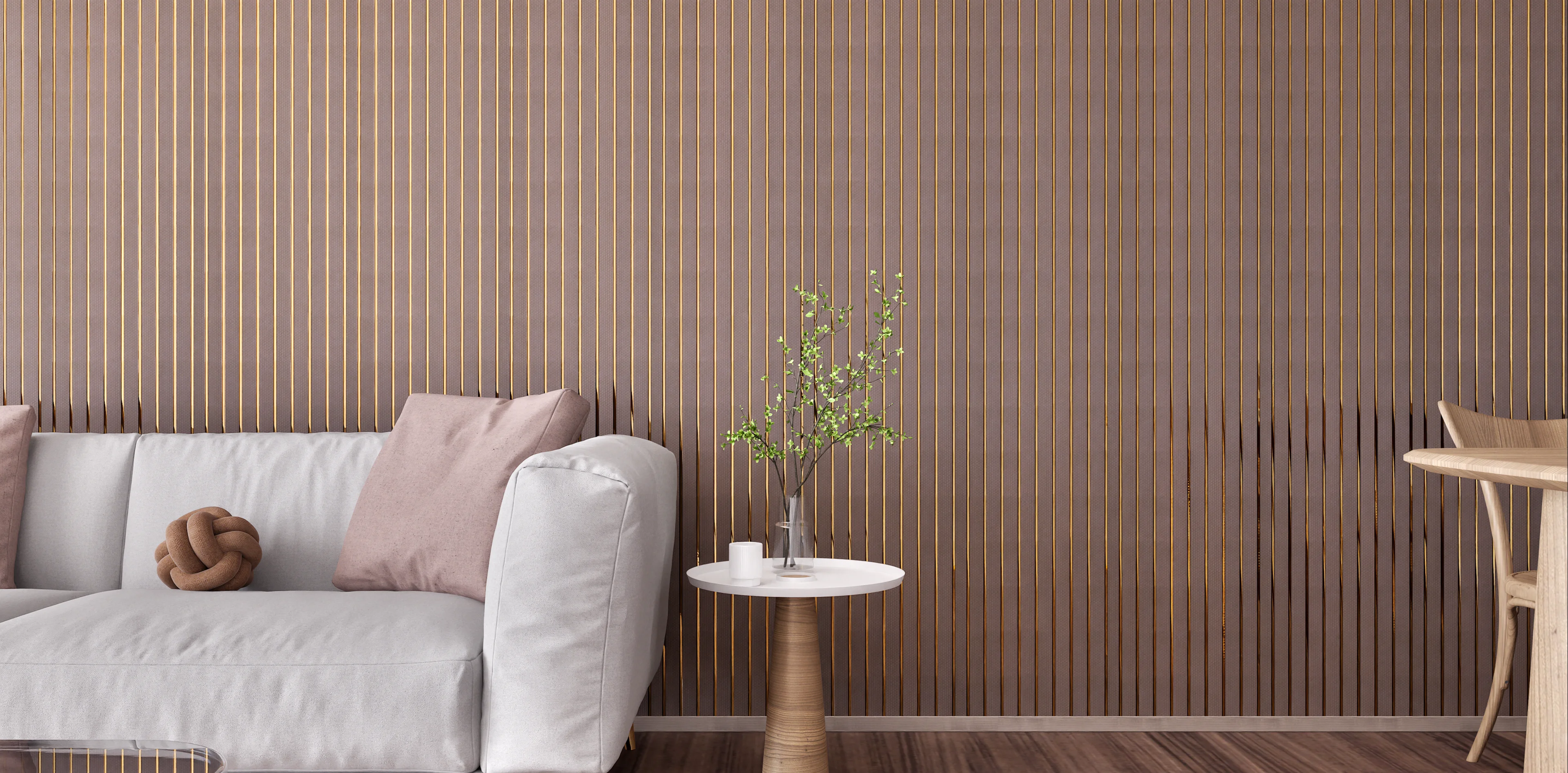 Vertical Wood Paneling with Modern Furniture | Material Depot