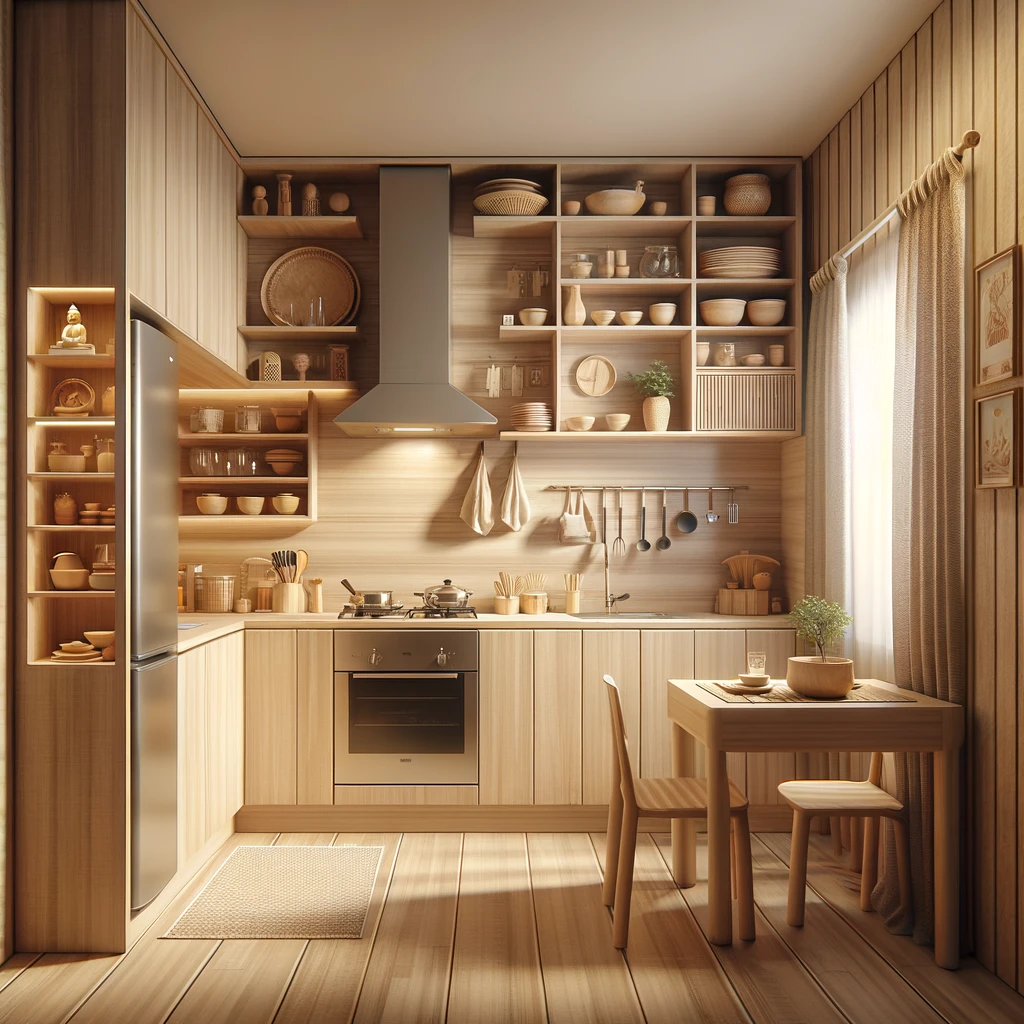 Warm Wood Tones Define Traditional Kitchen Space Creating Cozy Nook | Material Depot