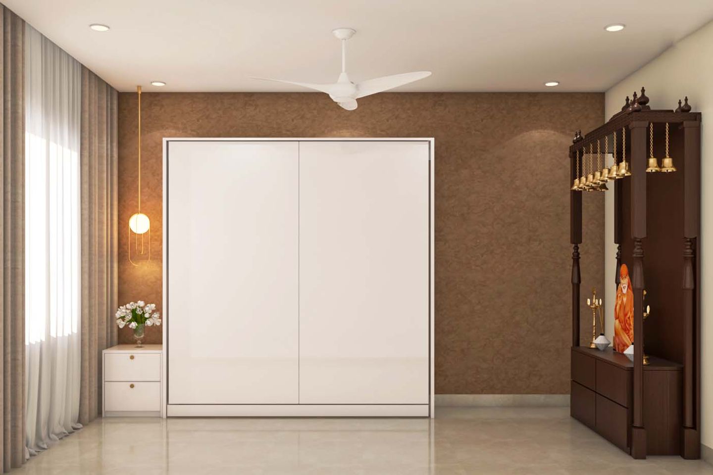 Modern White Sliding Wardrobe